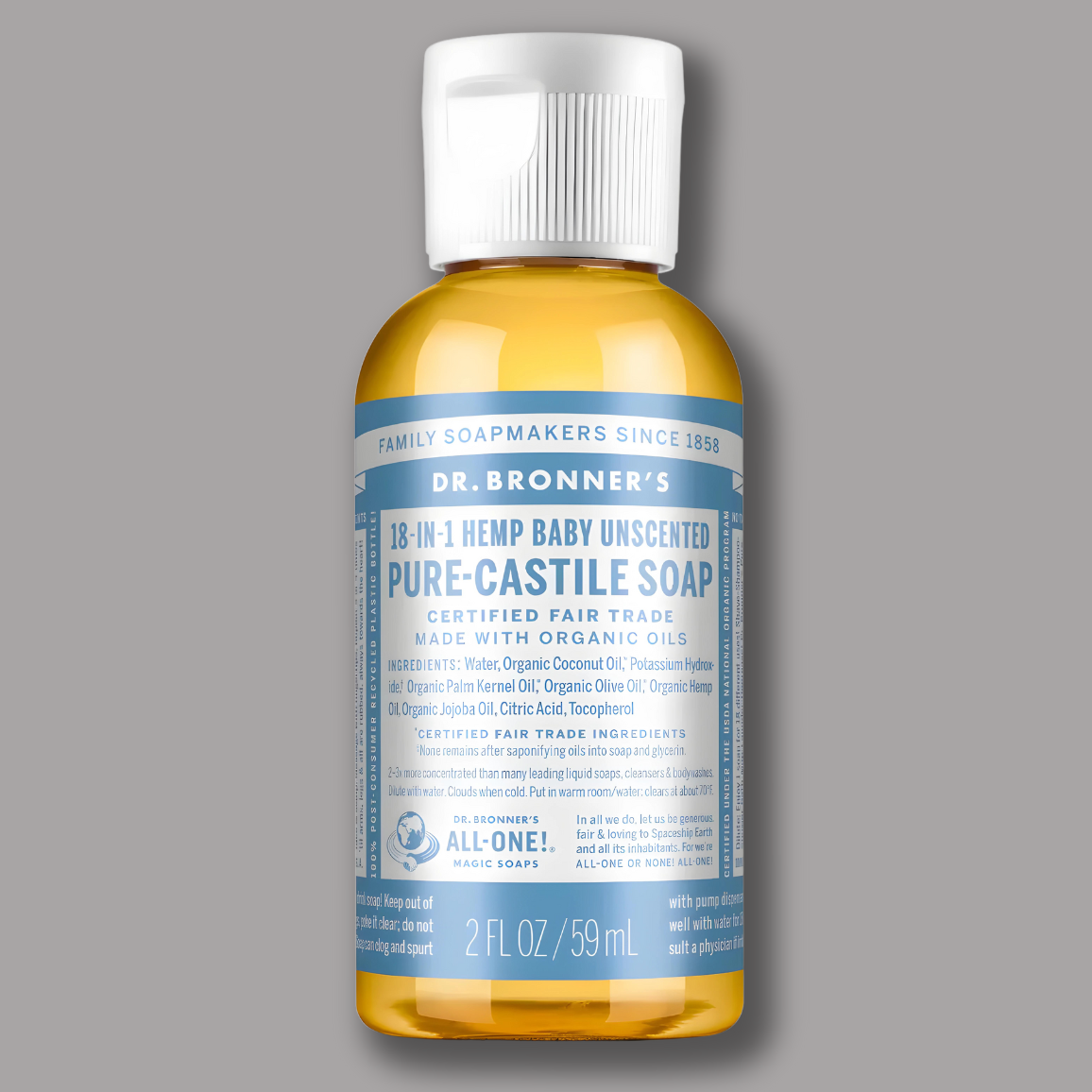 Dr Bronner Baby-Unscented Pure-Castile Liquid Soap 237ml x6
