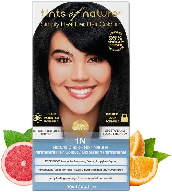 Tints Of Nature 1N Natural Black Permanent Hair Colour 130ml